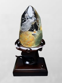 Beautiful Crystal Inner Carving Phoenix Statue