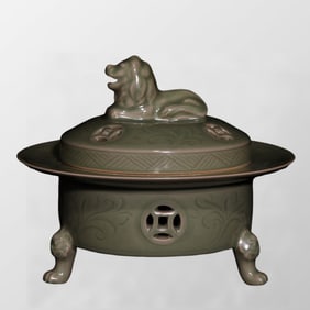 Chinese Yue Kiln Fortune Beast Incense Burner
