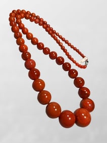 Beautiful Chinese Nanhong Agate Beads Necklace