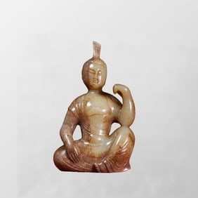 Superb Old Chinese Hetian Jade Carved Figure Statue