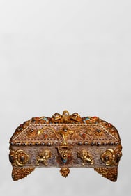 Tibetan Silver Wires Inlay DZI Agate & Turquoise Jewellery Box