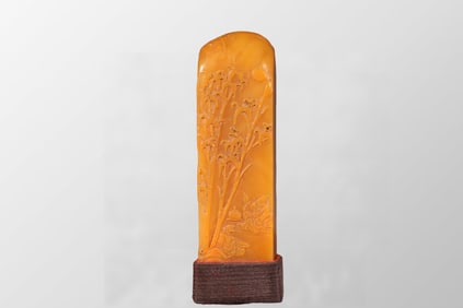 Vintage Chinese Tianhuang Stone Low Relief Figure Seal