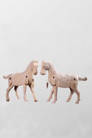 Vintage Bone Carved Fortune Horse Statue