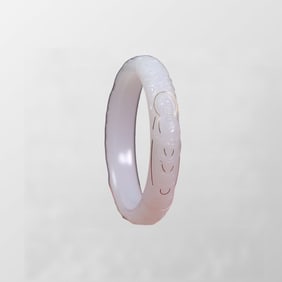 Inside Diameter 56 MM Chinese White Hetian Jade Inlay Gold Wire Bracelet