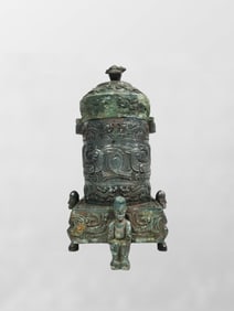 Vintage Chinese Bronze Wine Vessel