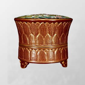 Chinese Gilt Edge Famille Rose Enamel Lotus Leaf & Lotus Flower Design Porcelain Incense Burner (1 of 10)