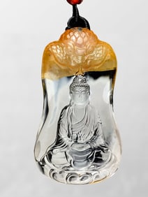 Exquisite Crystal Carved Siddhartha Buddha Pendant