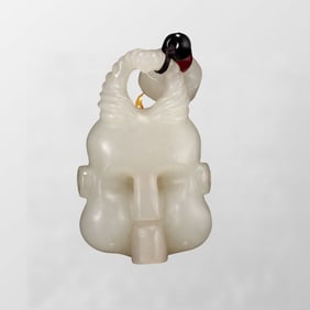 Old Chinese Jade Carved Beast Face Pendant
