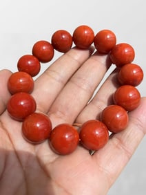 Beautiful Chinese Nanhong Agate Beads Bracelet