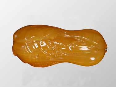 Vintage Jin Tian Huang Carved Fortune Cabbage Pendant