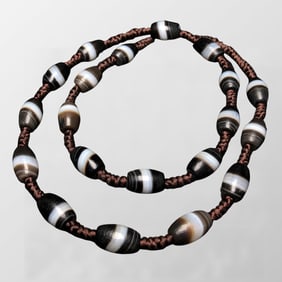 Vintage DZI Agate Beads Necklace