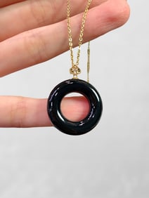 Chinese Black Hetian Jade Lucky Pendant