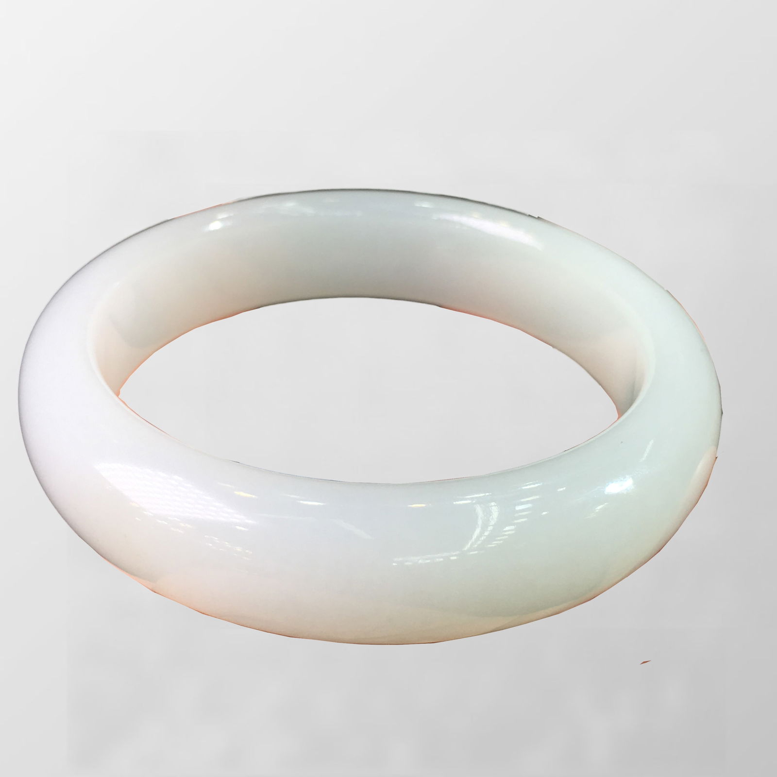 Inside Diameter 60.5mm High Quality Chinese White Hetian Jade Bracelet