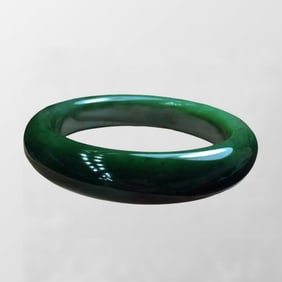 Inside Diameter 62.4mm Superb Chinese Green Hetian Jade Bracelet