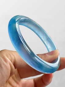 Inside Diameter 58.5mm Beautiful Aquamarine Bracelet