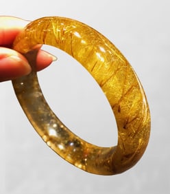 Inside Diameter 57mm Beautiful Yellow Rutilated Quartz Bracelet