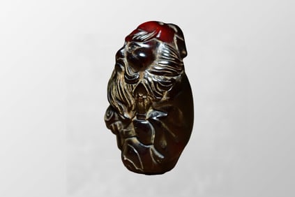 Vintage Ox Horn Carved Heavenly Ghostcatcher Pendant