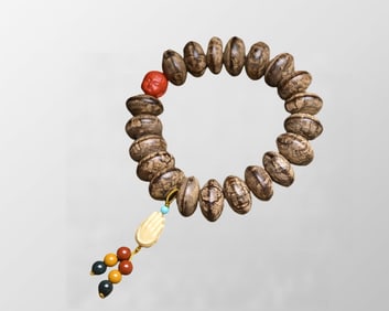 Hand Woven Vintage Chenxiang Wood Beads Bracelet