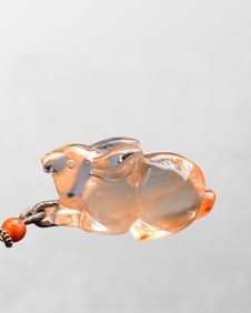 Beautiful Natural Crystal Carved Rabbit Pendant