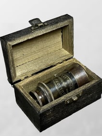 Vintage Bronze Telescope w Wood Box