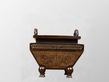 Chinese Copper Inlay Silver Wires Incense Burner
