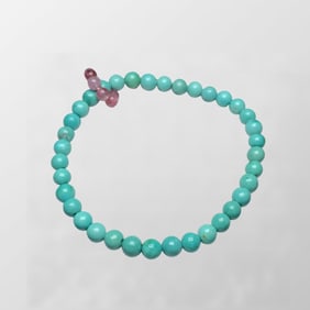 Hand Woven Turquoise & Tourmaline Beads Bracelet
