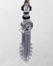 Beautiful White Crystal Carved Sword Pendant