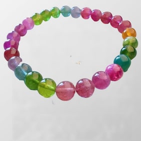 Multi-coloured Tourmaline Beads Bracelet
