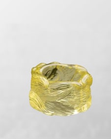 Beautiful Yellow Crystal Carved Nine-tailed Fox Thumb Ring