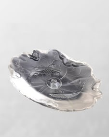 Beautiful Crystal Carved Lotus Leaf Incense Burning Tool