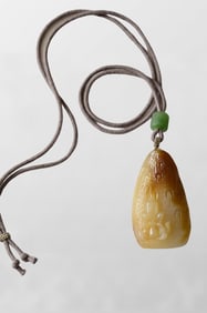 Superb Chinese Natural Hetian Jade Carved Buddha Pendant