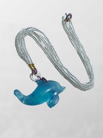 Beautiful Aquamarine Carved Dolphin Pendant