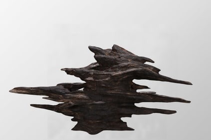 Antique Chinese Chenxiang Wood Mountain Shape Statue