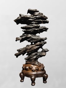 Vintage Natural Lingbi Stone Original Stone Mountain Shape Statue