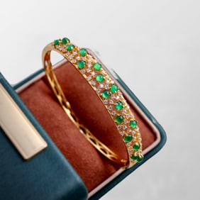 Beautiful 925 Silver Inlay Jadeite Bracelet