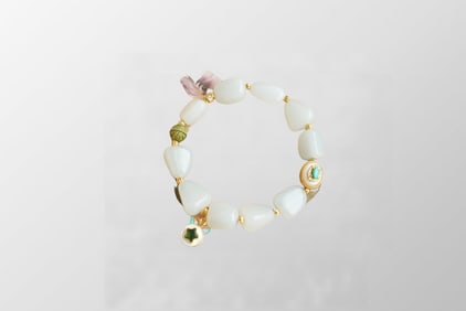 Superb Chinese Natural Hetian Jade Original Stone Beads Bracelet