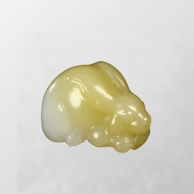 Superb Chinese Natural Hetian Jade Carved Rabbit Pendant