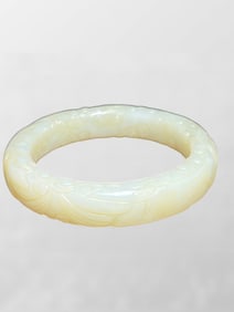 Inside Diameter 57mm Chinese Natural Hetian Jade Bracelet