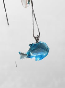 Beautiful Aquamarine Carved Dolphin Pendant