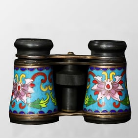 Vintage Chinese Bronze Cloisonne Telescope