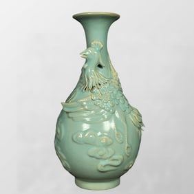 Chinese Ru Kiln Phoenix Porcelain Vase