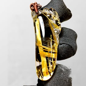 Exquisite Titanium Crystal Carved Fortune Pixiu & Melon Pendant