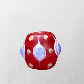 Beautiful Chinese Red Peking Glass Bead Pendant