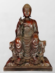 Vintage Chinese Copper Siddhartha Buddha Statue