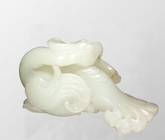 Superb Chinese Natural Hetian Jade Carved Phoenix Statue
