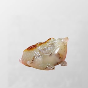 Superb Old Chinese Hetian Jade Carved Fortune Toad Statue