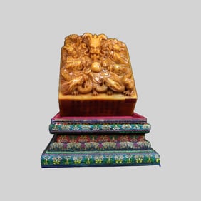 Superb Chinese Tianhuang Stone Carved Fortune Dragon Seal