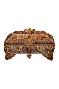 Tibetan Buddhism Gold Wire Inlay DZI Agate & Turquoise & Lapis Lazuli Jewellery Box: Tibetan Buddhism Gold Wire Inlay DZI Agate & Turquoise & Lapis Lazuli Jewellery BoxDimension: 300 x 200 (mm) 11.81 x 7.87 (inches)Weight 6.61 lbs/ 3000 g