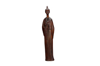 Old Chinese Boxwood Wood Carved Figure Statue