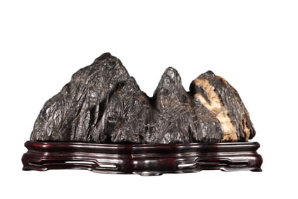 Vintage Taihu Stone Mountain Shape Brush Pen Shelf Statue